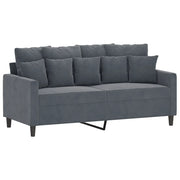 Divano | Divano da soggiorno | Sofa a 2 Posti grigio scuro140 cm in Velluto