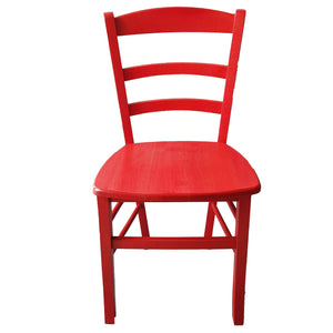 Sedia paesana massello anilina rosso