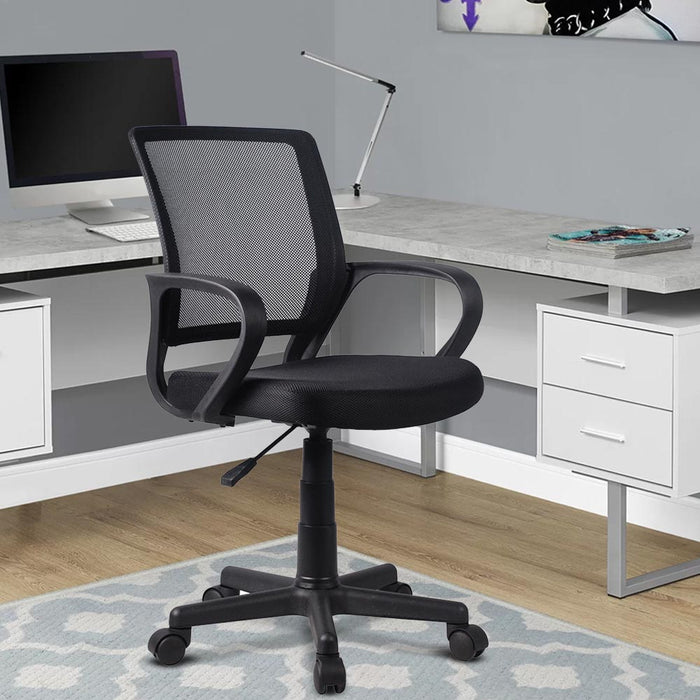 Poltrona Sedia Presidenziale da Ufficio Direzionale Girevole Traspirante Nero