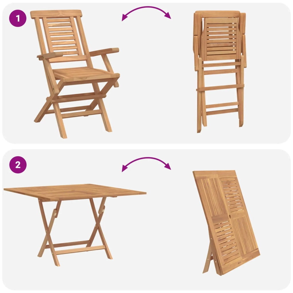Set da Giardino 5 pz Marrone Legno di teak solido 3437351