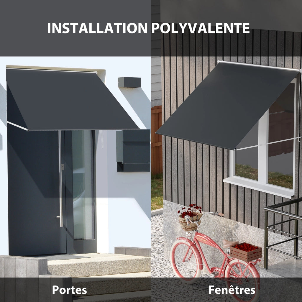 Tenda da sole retrattile regolabile ¨C zephmum ¨C grigio scuro alluminio 150x120 cm