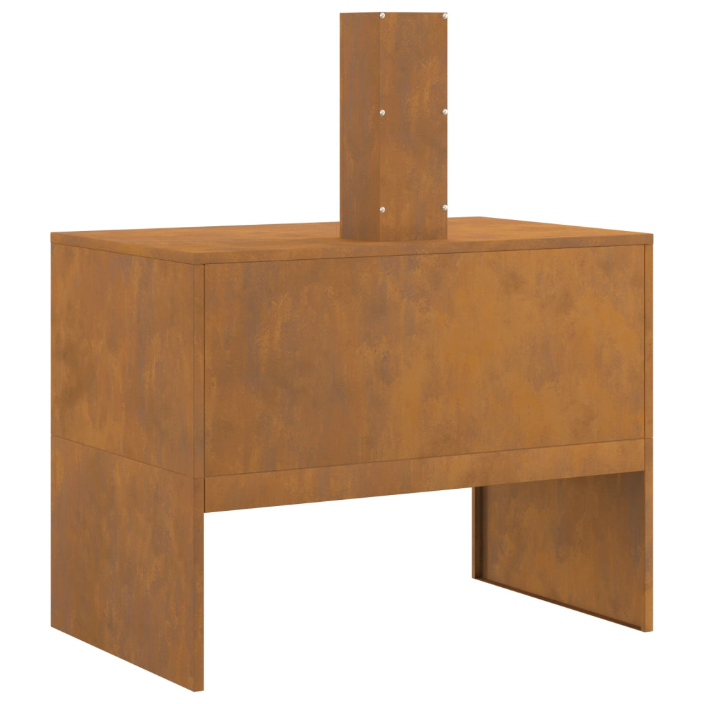 Focolare con Cappa 80x50x96 cm Acciaio Invecchiato