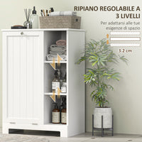 Mobile Bagno Portabiancheria 60x38x86 cm con Cesto Rimovibile Bianco