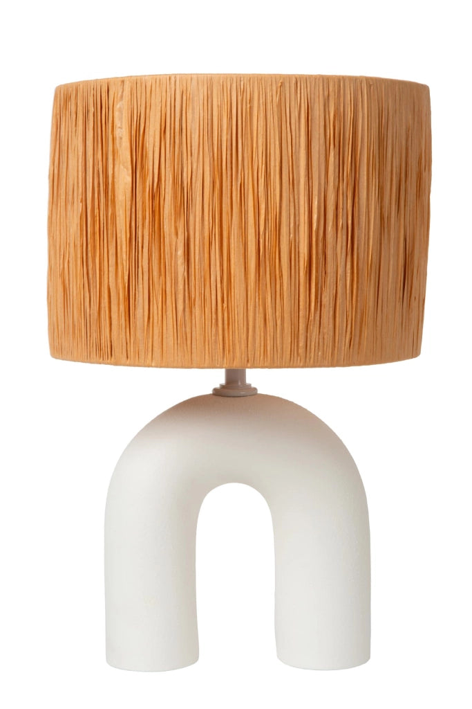 Lampada da tavolo RONDA rattan ceramica Lucide