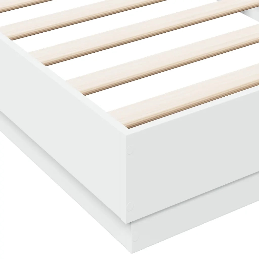 Giroletto con LED-Struttura Letto Bianco 100x200 cm
