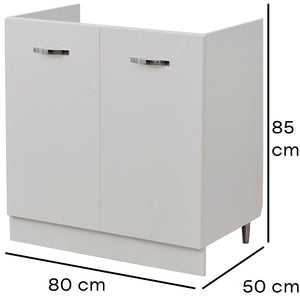Mobile Sottolavello per Cucina Componibile Mobiletto Colore Bianco 2 Ante