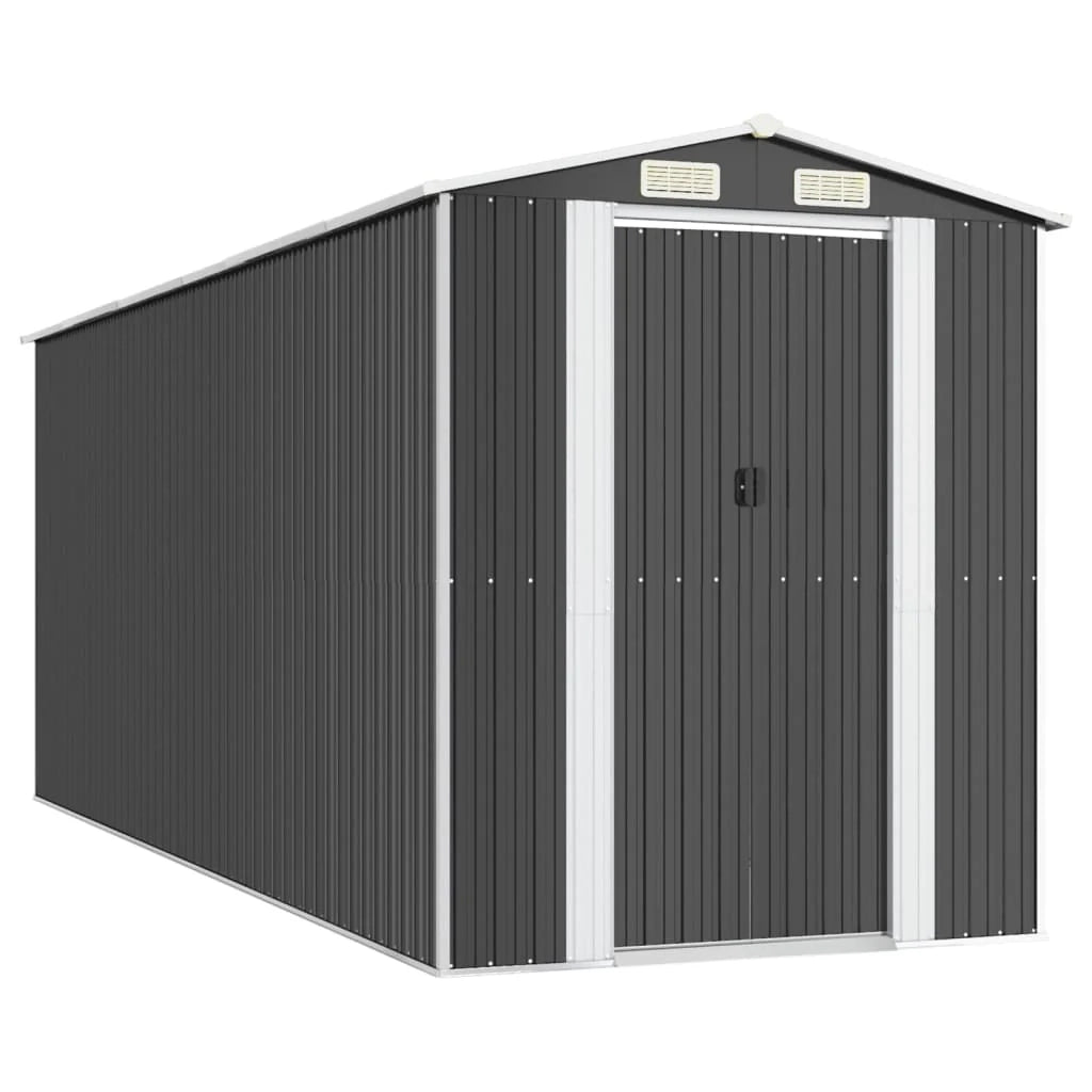 Casetta da giardino cabina ripostiglio casetta da esterno robusta casetta per attrezzi 192 x 523 x 223 cm acciaio zincato antracite 02_0022200