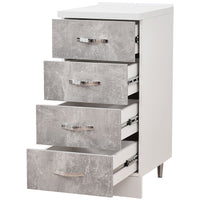 Cassettiera per Cucina Mobile Mobiletto 4 Cassetti Legno Colore Grigio Cemento