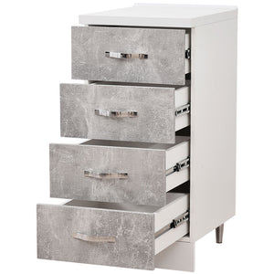 Cassettiera per Cucina Mobile Mobiletto 4 Cassetti Legno Colore Grigio Cemento