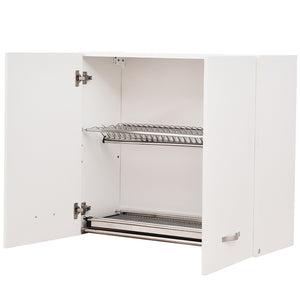 Pensile da Cucina Scolapiatti Sistema Raccogligocce Mobile Minimal Colore Bianco