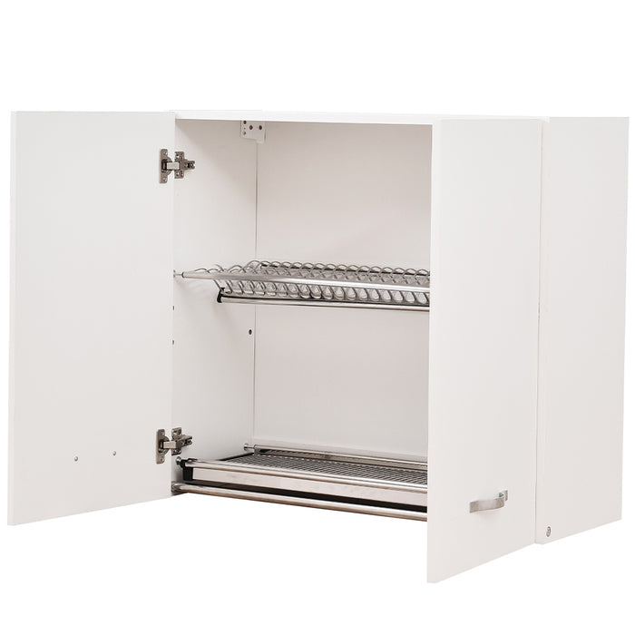 Pensile da Cucina Scolapiatti Sistema Raccogligocce Mobile Minimal Colore Bianco