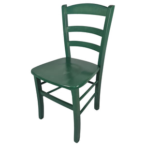 sedia paesana massello laccata verde