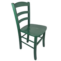 sedia paesana massello laccata verde