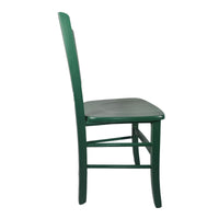 sedia paesana massello laccata verde