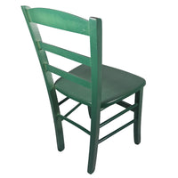 sedia paesana massello laccata verde