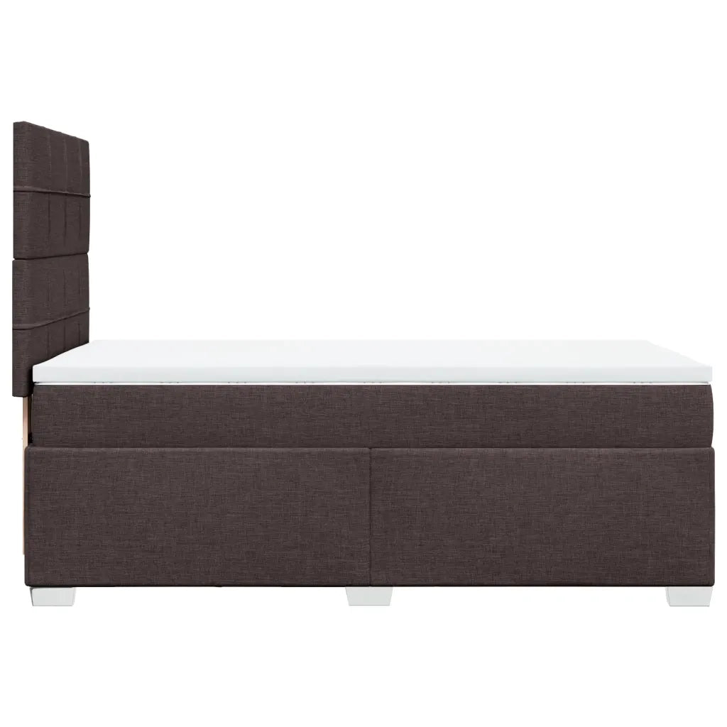 Giroletto a Molle con Materasso Marrone Scuro 100x200cm Tessuto