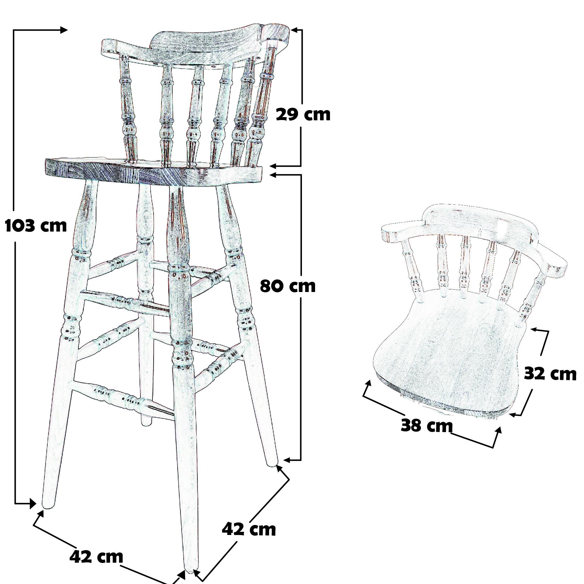 sgabello old america shabby chic