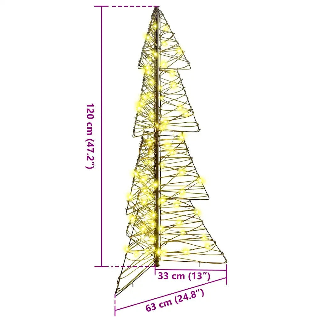 Albero di Natale | Decorazioni natalizie con 100 LED Bianco caldo 120 cm Rattan