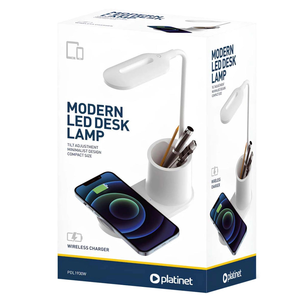 Lampada da Scrivania LED 3 Toni con Ricarica a Induzione 10W Bianco Platinet