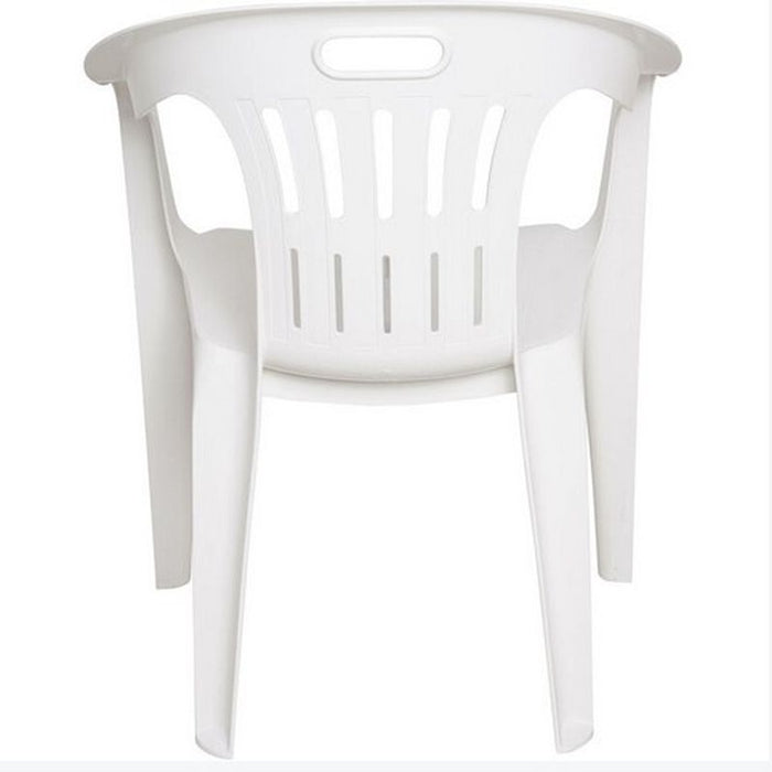 4 Sedie Piona da giardino in resina bianche