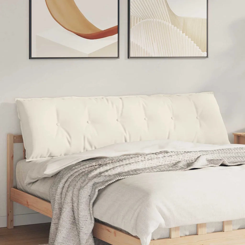 Cuscino per Schiena Crema 180 x 50 cm Tessuto in Cords 42014942