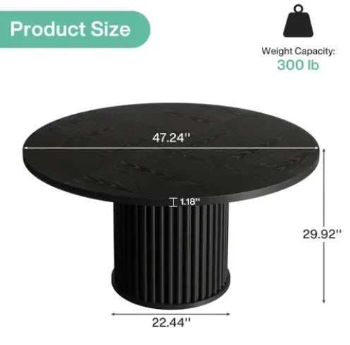 Tavolo da pranzo rotondo 120 cm; nero