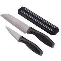 Set 3 Pezzi Coltelli Cucina per Verdure con Barra Supporto Metallico Magnetico
