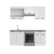 Vicco Cucina componibile Casa di campagna bianca/bianco 200 cm senza piano di lavoro