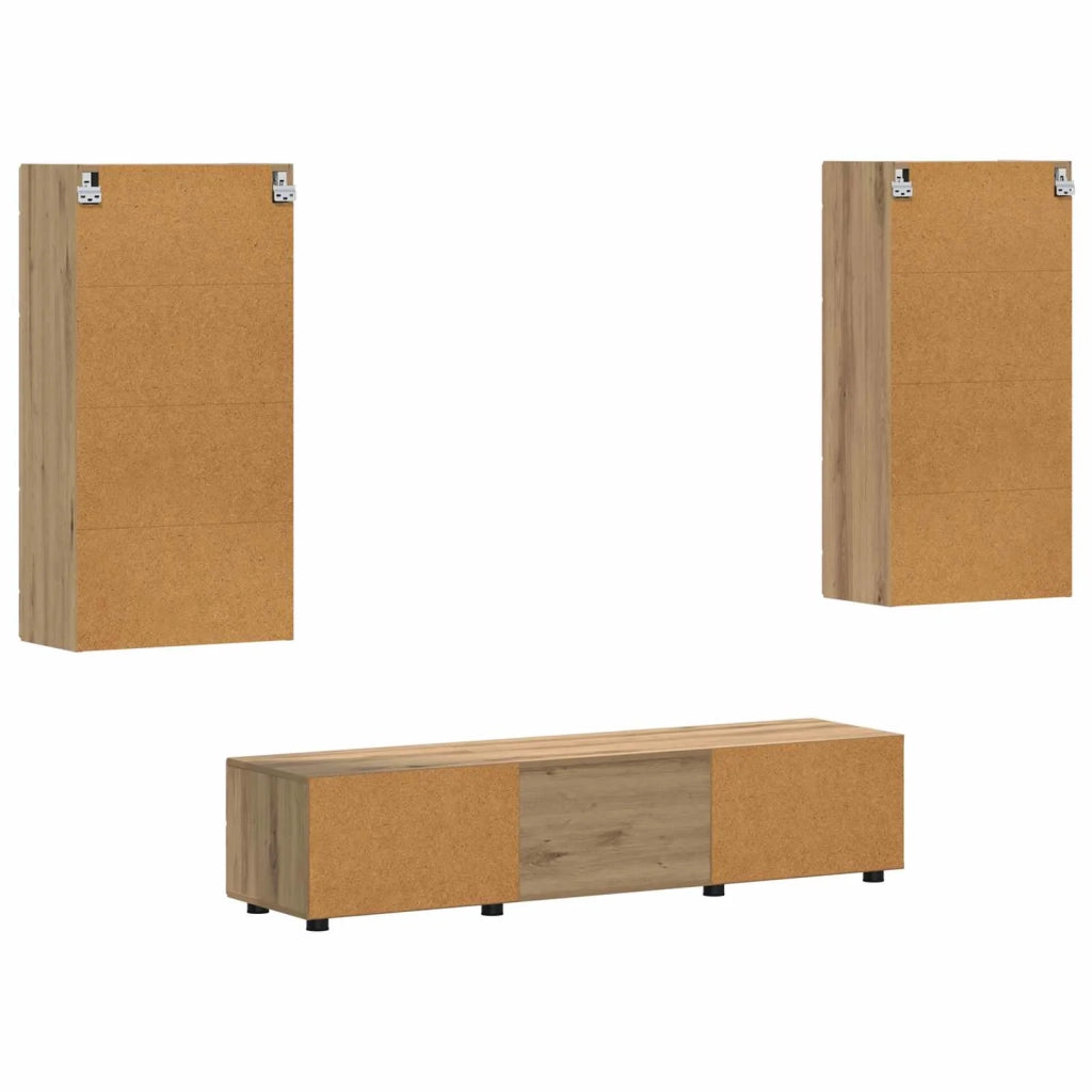 Set mobile TV FLORIN 3 pcs Rovere artigianale Legno multistrato 3397933