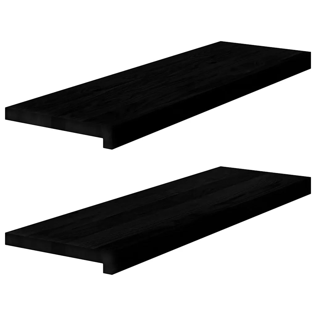 Gradini 2 pz Marrone Scuro 80x25x2 cm Legno Massello Rovere 3283797