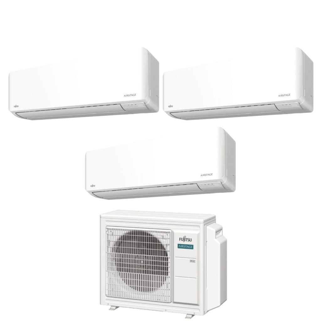 Climatizzatore Condizionatore Fujitsu Trial Split Inverter serie KM AIRSTAGE 7+7+9 con AOEG24KBCA3 R-32 Wi-Fi Integrato 7000+7000+9000