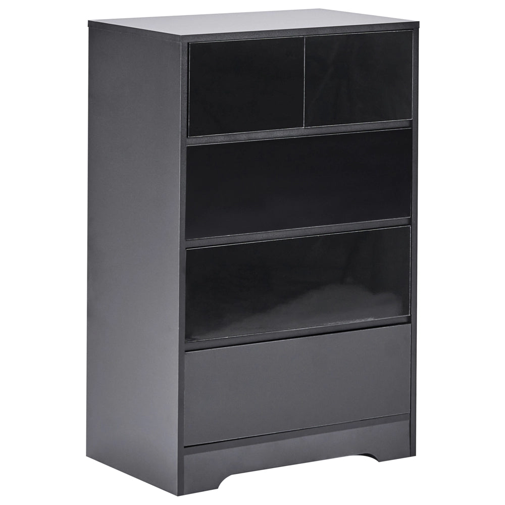 Cassettiera scandinava 5 cassetti piano in legno nero in stile scandinavo