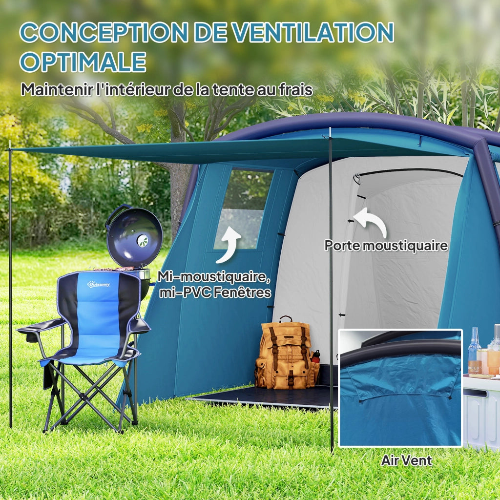 Tenda da campeggio gonfiabile tunnel 3-6 persone ¨C zephmum ¨C 420x200x150 cm blu