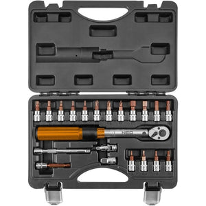 Topex 08-821 chiave dinamometric ica doppio clic 1/4 5-25nm set