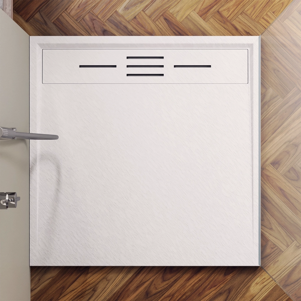 Piatto doccia 80x80 effetto pietra colore bianco | Spanios