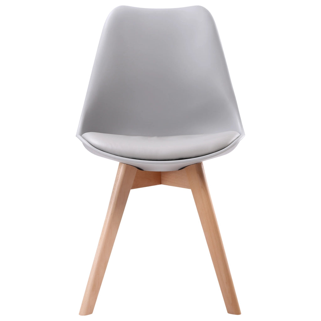 Set di 4 sedie scandinave NORA grigie con cuscino