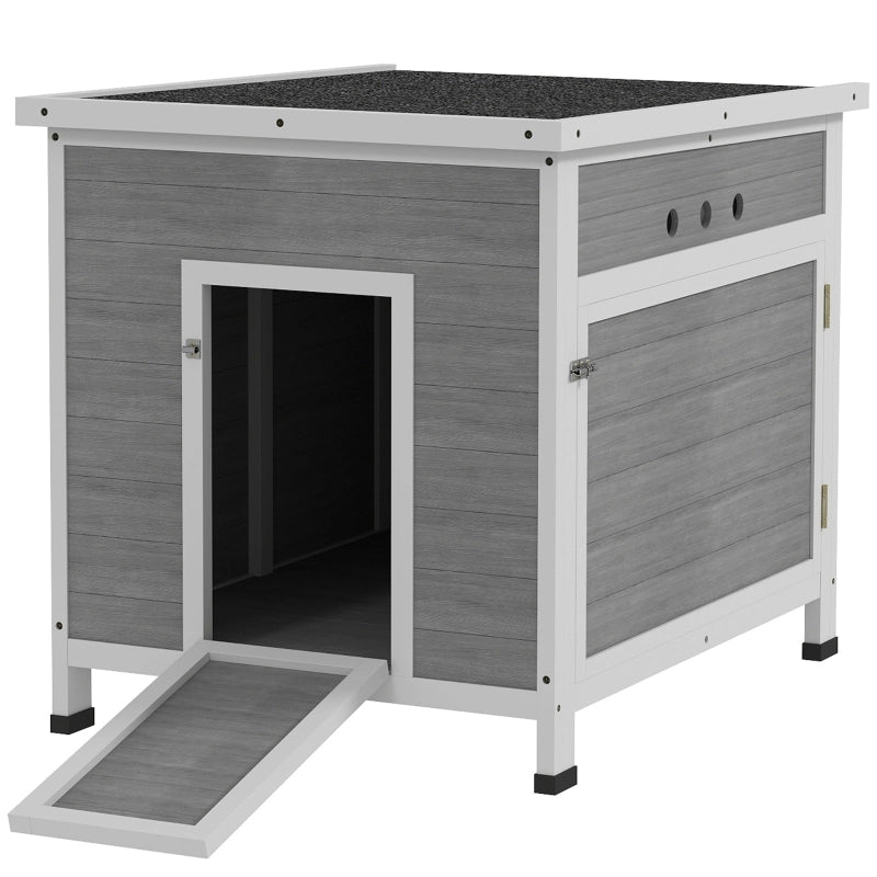 POLLAIO con Tetto in Asfalto 63x82x76 cm in Legno Grigio Chiaro