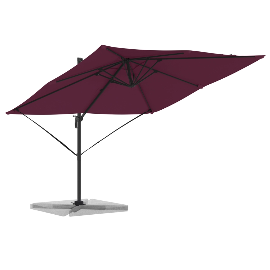 Ombrello da Patio Rosso borgogna Alluminio, Poliestere Grande