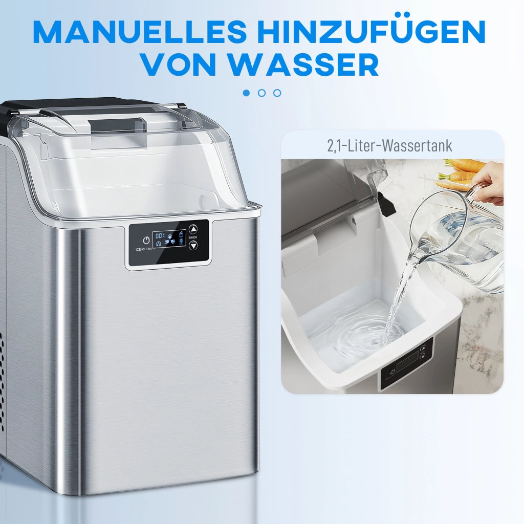 Macchina per Ghiaccio ¨C zephmum ¨C Argento 2.1L 20kg/24h