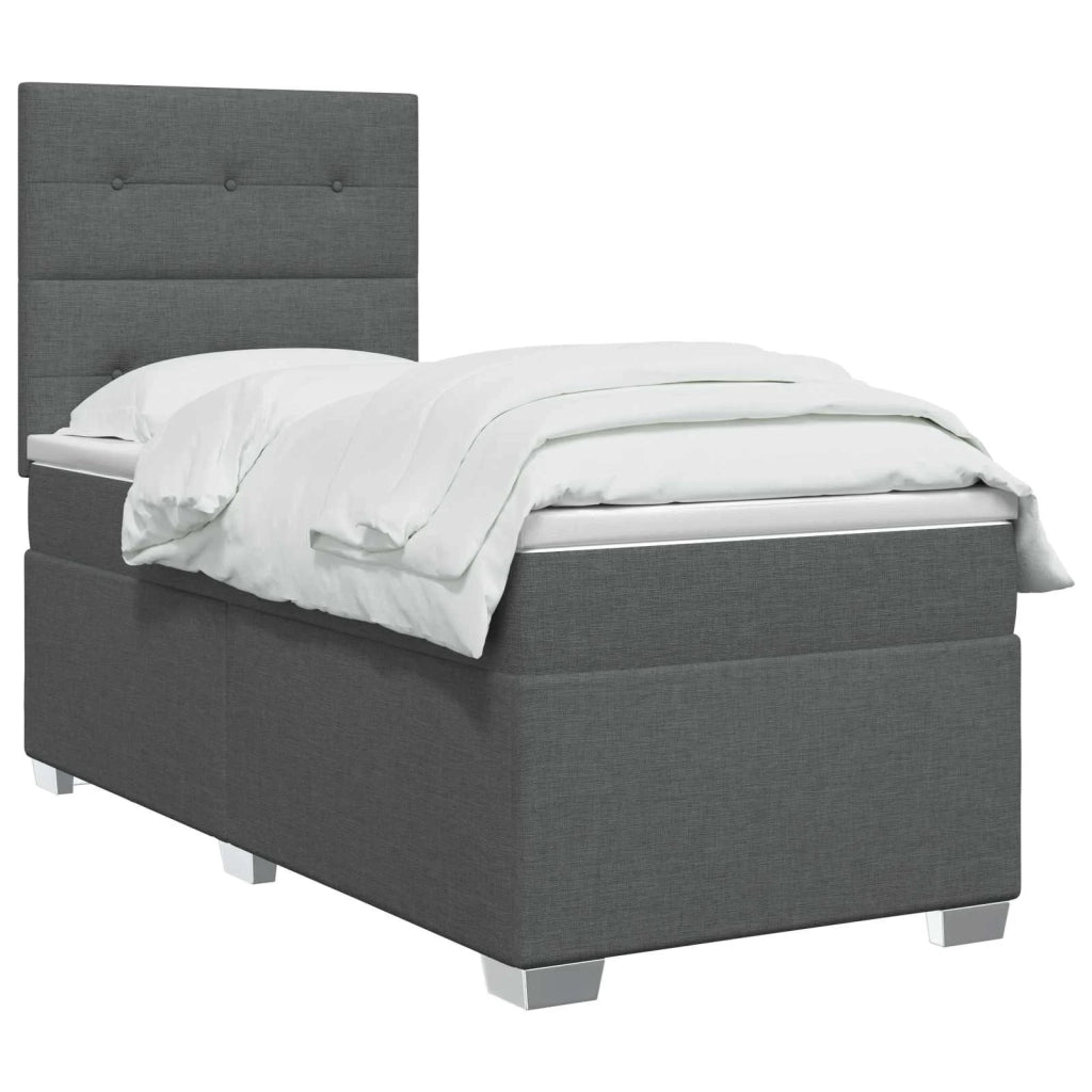 Letto box spring con materasso Grigio Scuro 100 x 200 cm 3453340