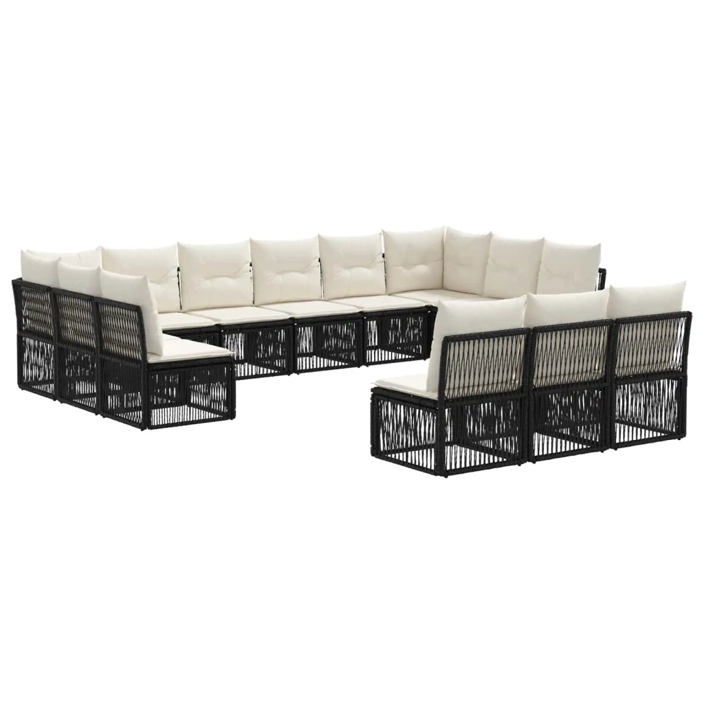 Set Divano da Giardino 13 pcs Nero polyrattan 3434386