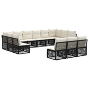 Set Divano da Giardino 13 pcs Nero polyrattan 3434386