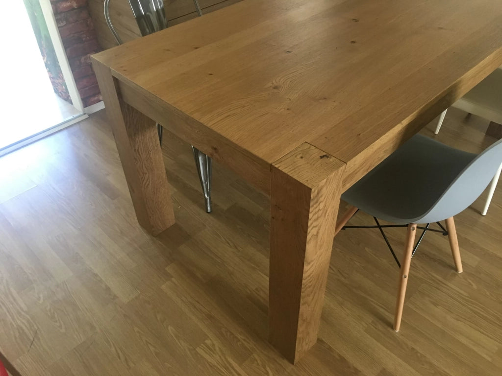 Tavolo allungabile in legno di rovere nodato misura l.140 p.90 h.77 (1638) - Mobili 2G