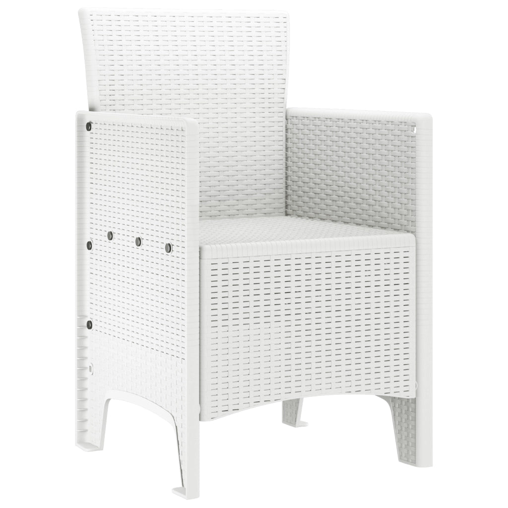 Sedie da Giardino 2 pcs in Polyrattan Bianco