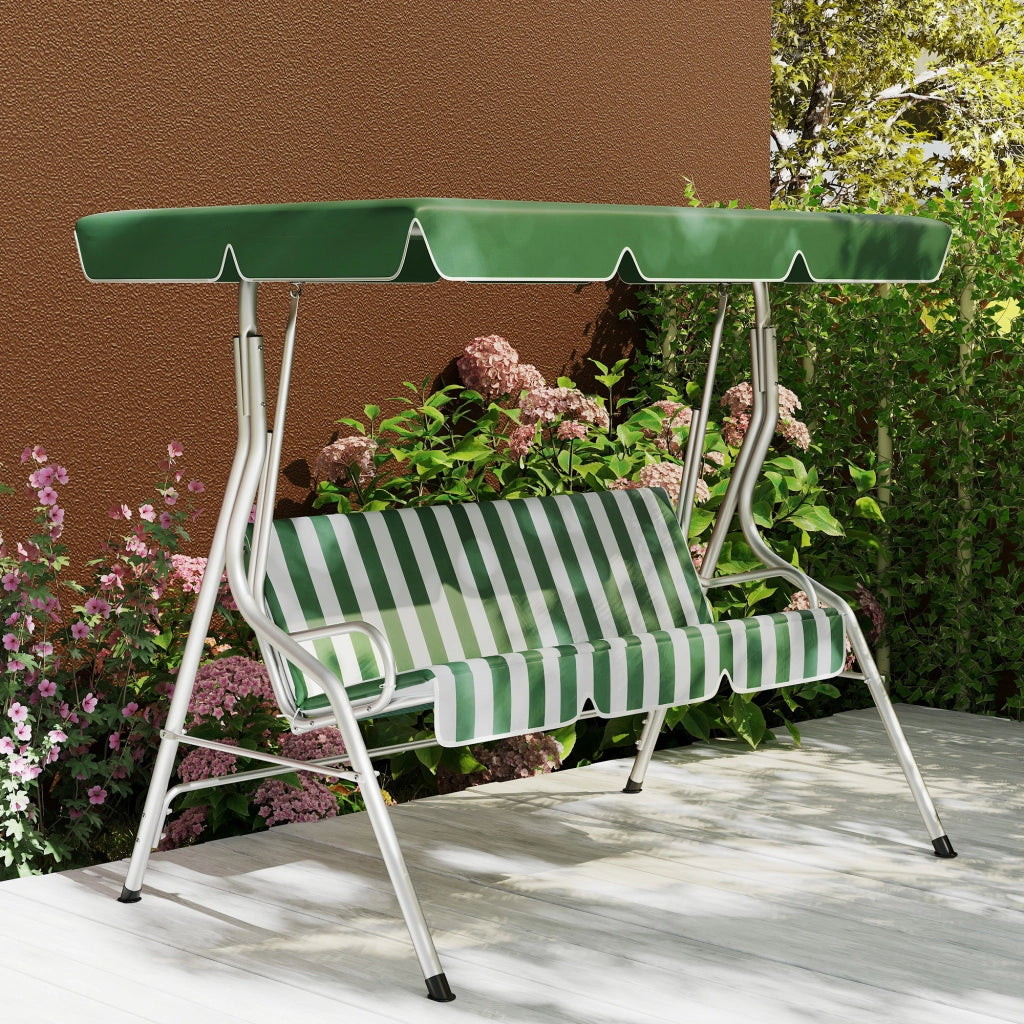 Altalena da giardino 3 posti ¨C zephmum ¨C verde 170x110x153 cm