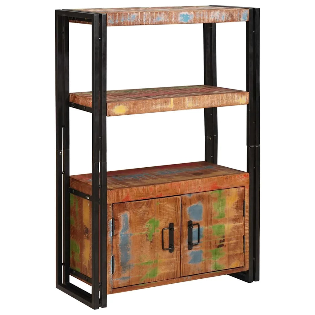 Libreria con Porte Marrone Legno Recuperato Massello e Metallo 4104771