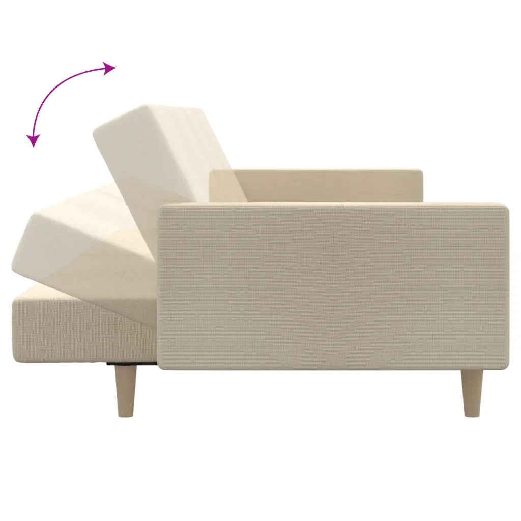 Divano letto | Sof¨¤ letto | Letto singolo a 2 Posti Crema in Tessuto