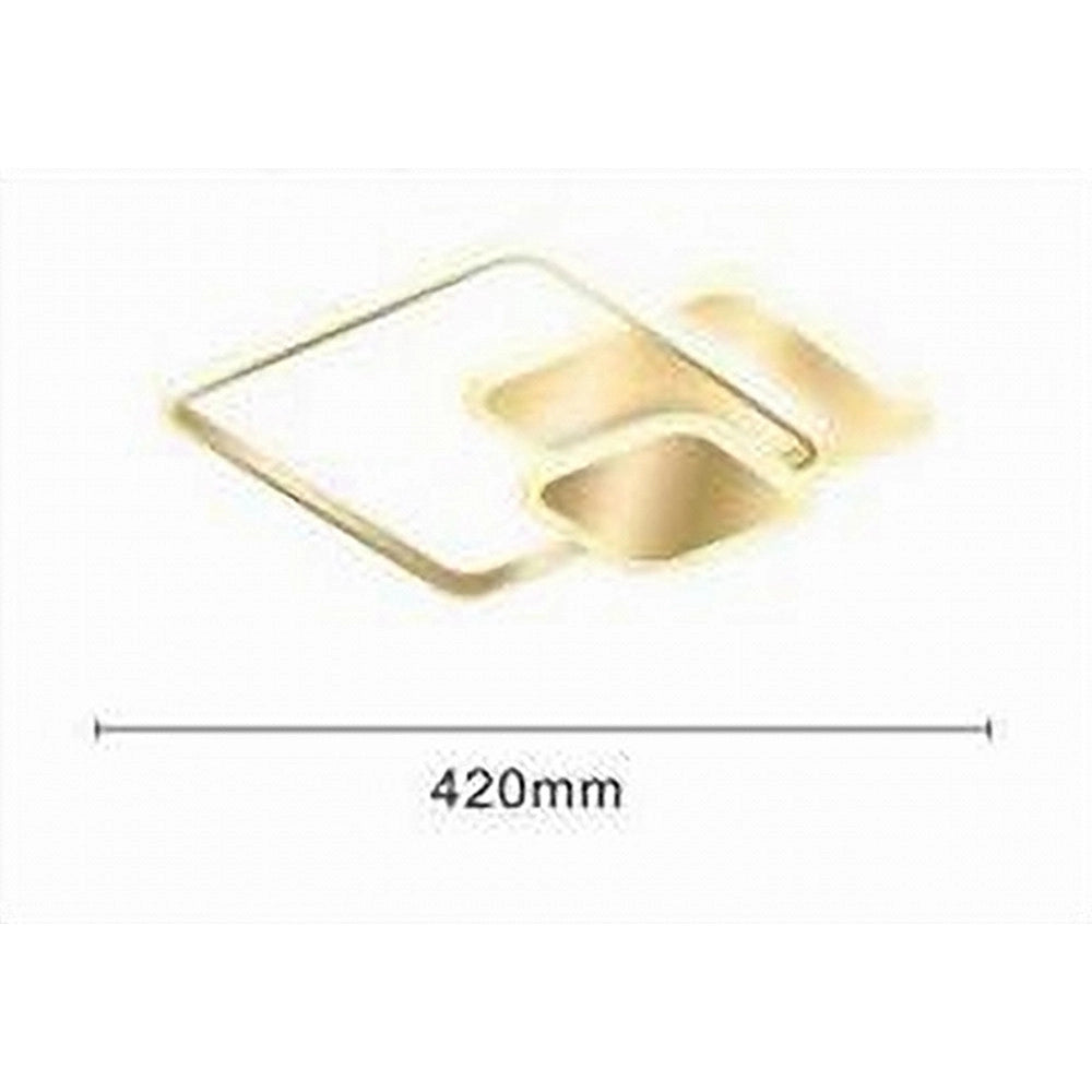 Trade Shop - Plafoniera Luce Fredda Led Quadrata 50 W Lampadario A Soffitto Oro Moderno 50088 -