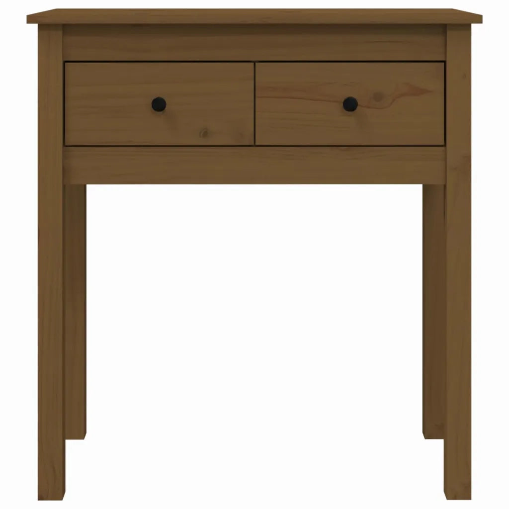 Tavolo Consolle Marrone Ambra 70x35x75cm Legno Massello di Pino 814612