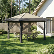 Gazebo con 4 Pareti 3,3 x 3,3 m Crema e Antracite 42036815
